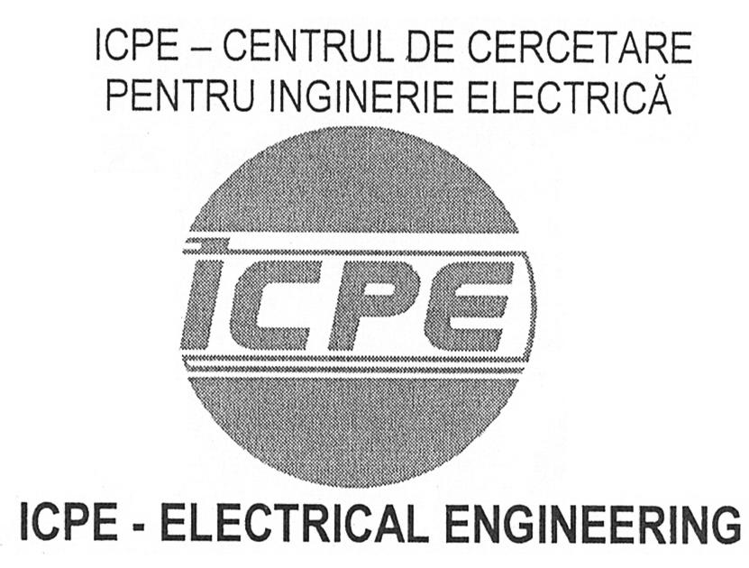 ICPE - CENTRUL DE CERCETARE PENTRU INGINERIE ELECTRICĂ ICPE - ELECTRICAL ENGINEERING