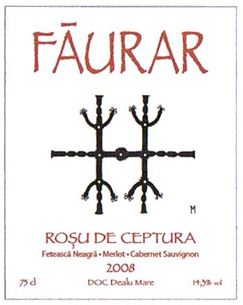 FĂURAR ROŞU DE CEPTURA Fetească Neagră Merlot Cabernet Sauvignon 2008