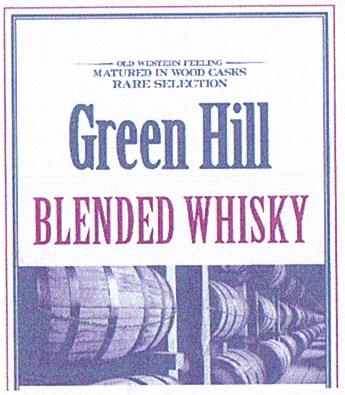 Green Hill BLENDED WHISKY OLD WESTERN FEELING MATURED IN WOOD CASKS RARE SELECTION