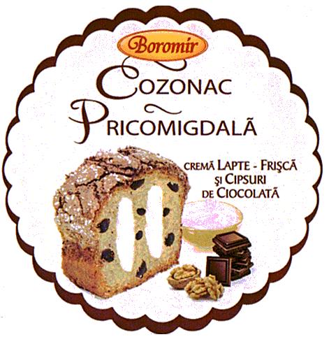 BOROMIR-COZONAC PICOMIGDALĂ CREMĂ LAPTE - FRIŞCĂ ŞI ClPSURl DE CIOCOLATĂ