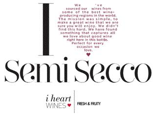I heart WINES SEMI SECCO FRESH & FRUITY
