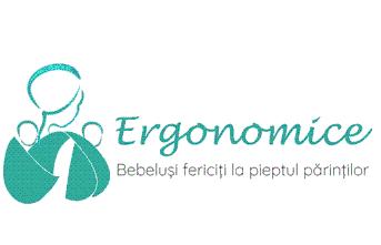 Ergonomice Bebeluși fericiți la pieptul părinților