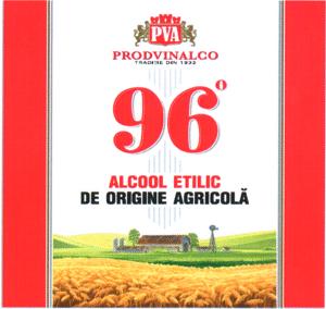 PVA PRODVINALCO TRADIŢIE DIN 1932 ALCOOL ETILIC DE ORIGINE AGRICOLĂ 96°