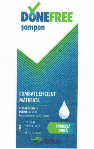DONEFREE şampon COMBATE EFICIENT MĂTREAŢA TESTAT CLINIC ŞI DERMATOLOGIC FORMULĂ UNICĂ