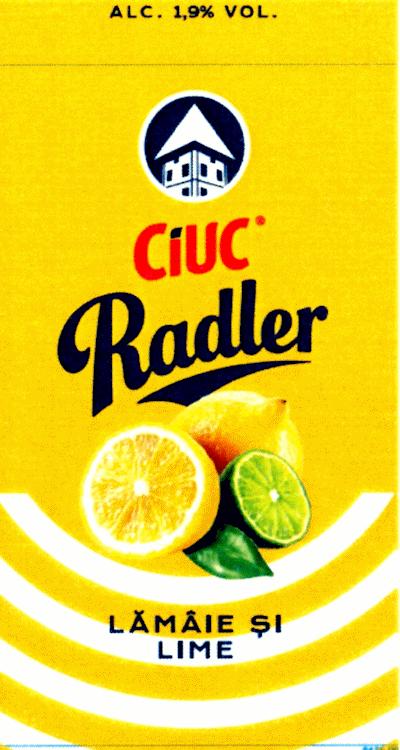 ALC. 1,9% VOL. Ciuc Radler LĂMÂIE ȘI LIME