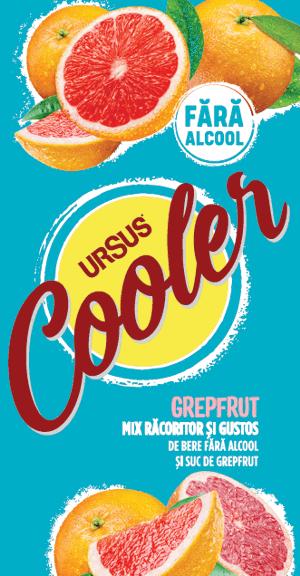 URSUS Cooler GREPFRUT MIX RĂCORITOR ŞI GUSTOS DE BERE FĂRĂ ALCOOL ŞI SUC DE GREPFRUT
