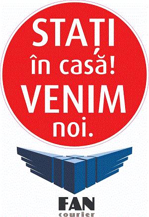 STAȚI în casă! VENIM noi. FAN courier