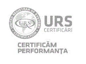 URS CERTIFICĂRI CERTIFICĂM PERFORMANȚA UNITED REGISTRAR OF SYSTEMS CERTIFICATION