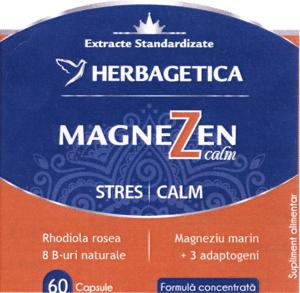 Extracte Standardizate HERBAGETICA MAGNEZEN calm STRES CALM Rhodiola rosea 8 B-uri naturale Magneziu marin +3 adaptogeni