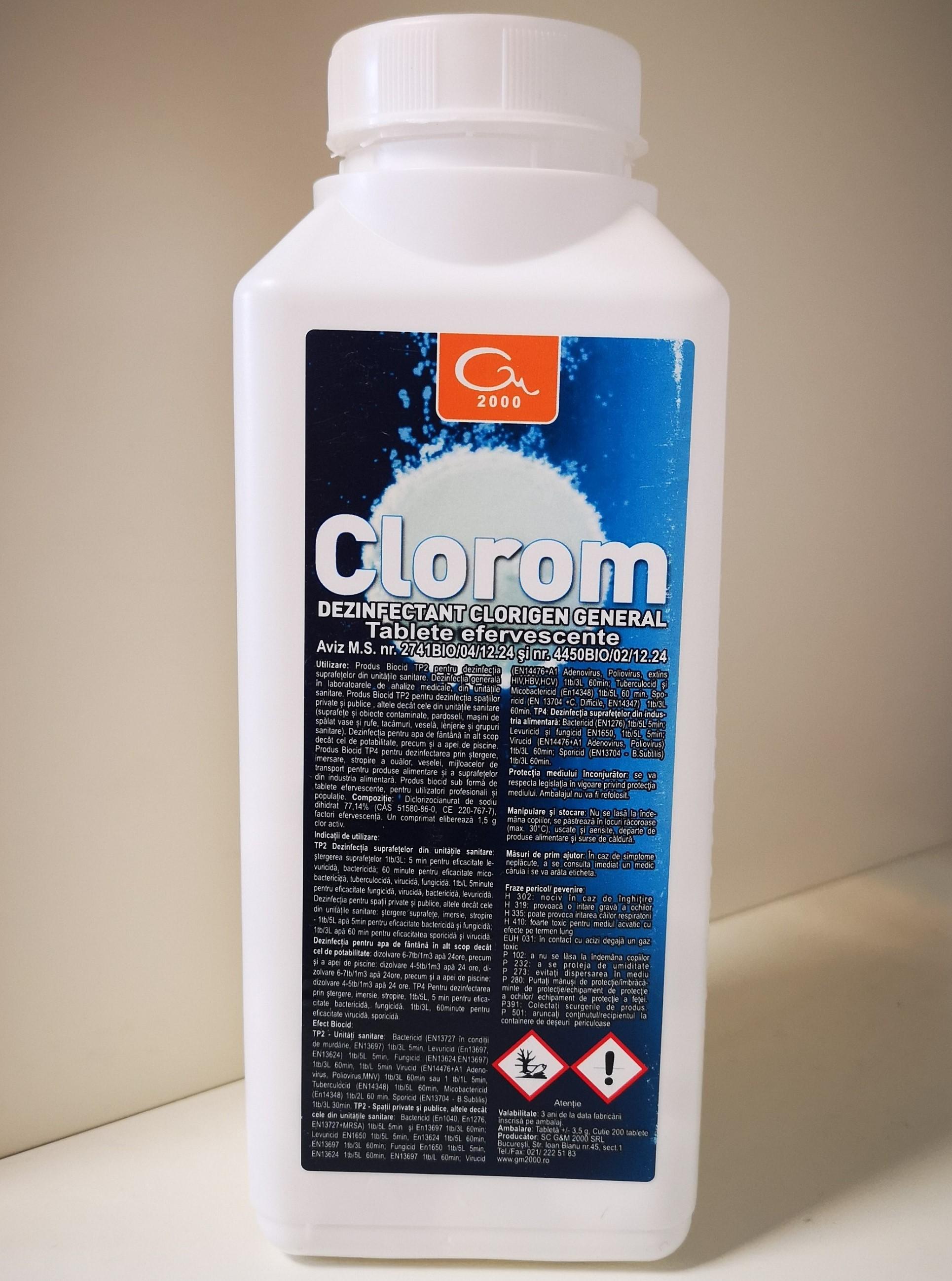 G&M 2000 Clorom DEZINFECTANT CLORIGEN GENERAL Tablete efervescente