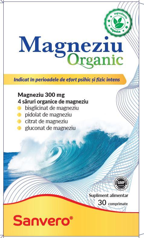 Sanvero Magneziu Organic Indicat în perioadele de efort psihic și fizic intens Supliment alimentar