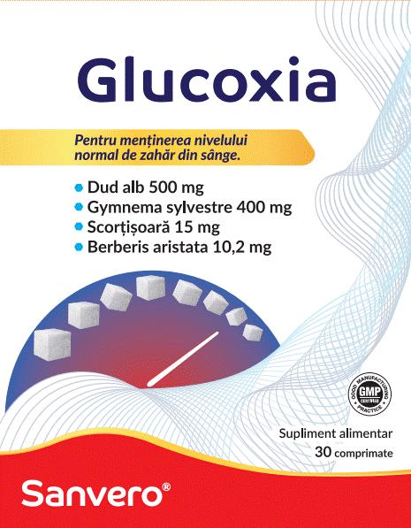 Sanvero Glucoxia Pentru menținerea nivelului normal de zahăr din sânge. Supliment alimentar