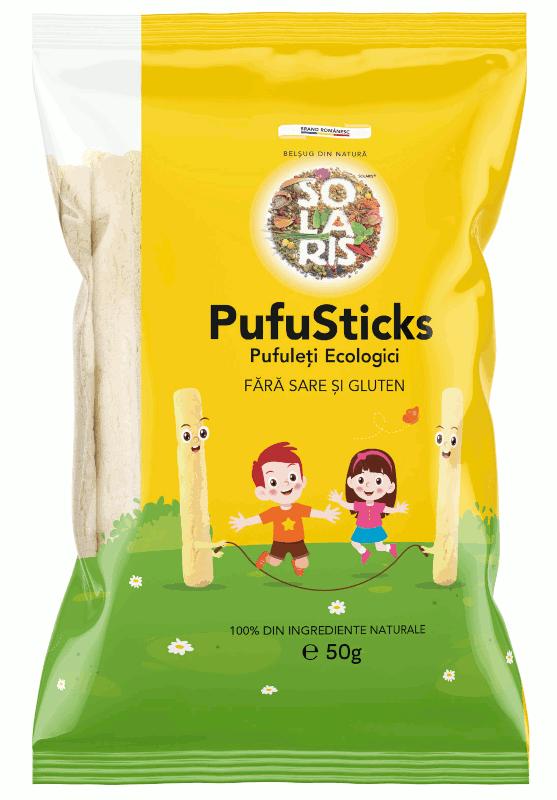 BELŞUG DIN NATURĂ SOLARIS PufuSticks Pufuleți Ecologici FĂRĂ SARE ȘI GLUTEN