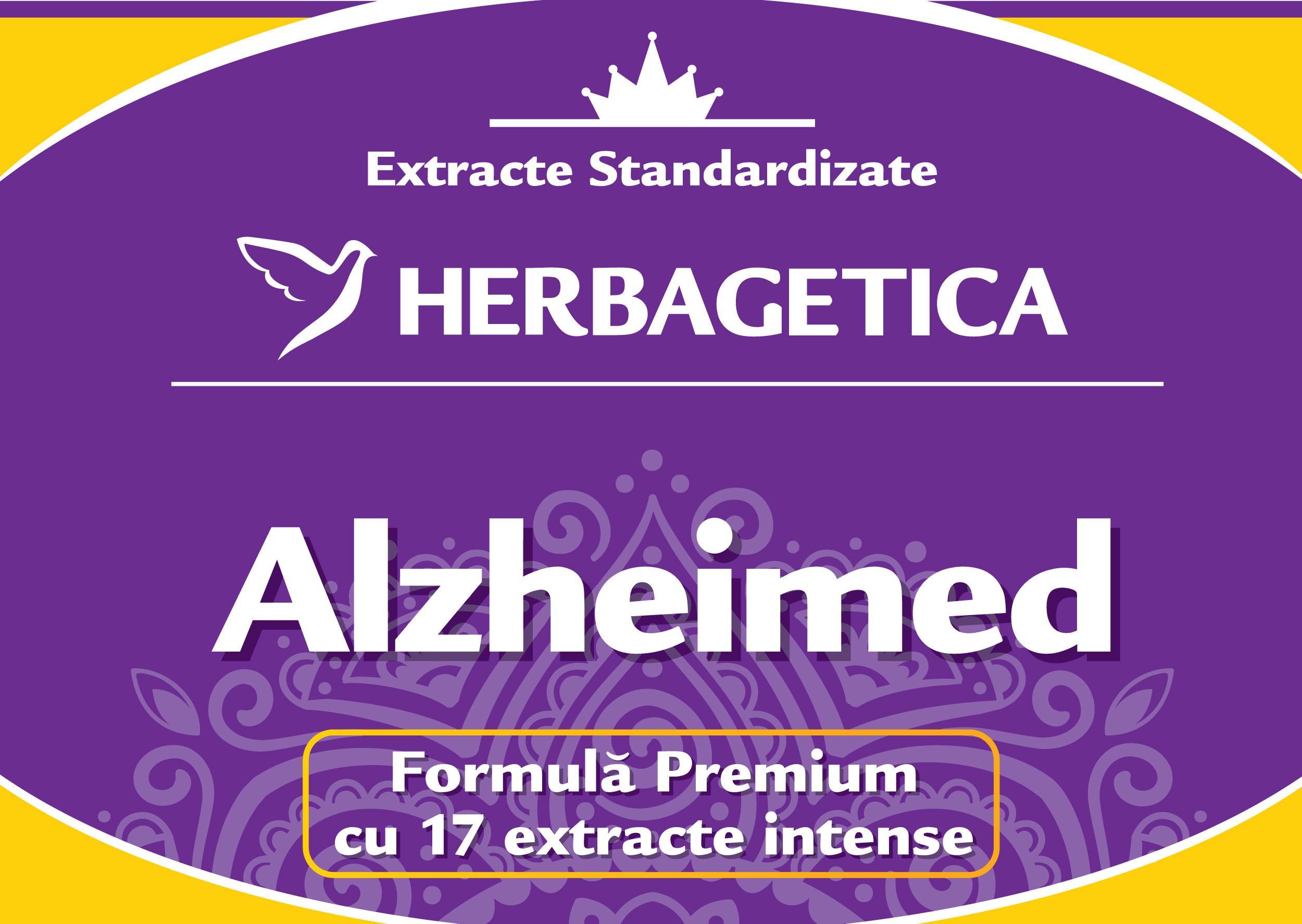 Extracte Standardizate HERBAGETICA Alzheimed Formulă Premium cu 17 extracte intense