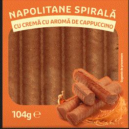 NAPOLITANE SPIRALĂ CU CREMĂ CU AROMĂ DE CAPPUCCINO