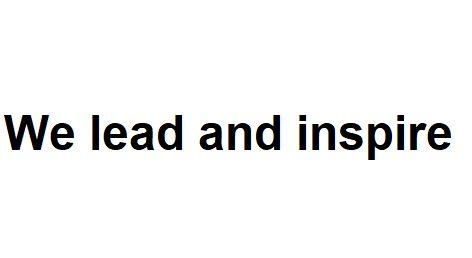 We lead and inspire