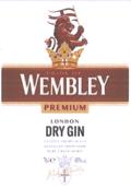 WEMBLEY PREMIUM LONDON DRY GIN LONDON PREMIUM GIN DISTILLED FROM 100% PURE GRAIN SPIRIT