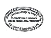 RECIPIENTE FRIGO. FREON-CO2-NH3 Tmin/max -40°C/+10°C CORP DUBLU-IZOLAȚIE VID & PERLIT RO-TRANSILVANIA CLUJ-NAPOCA 7RO-R, FRIGO.-TNV-VTU-2026 RO MARCĂ ÎNREGISTRATĂ